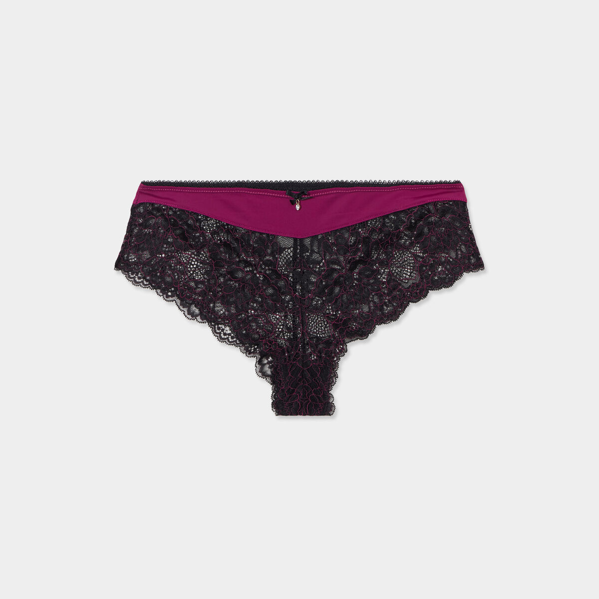 Shorty en micro dentelle rouge femme