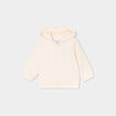 Sweat zippé paillettes à capuche creme bébé fille