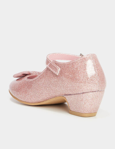 Babies à paillettes vernies Disney rose fille