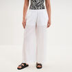 Pantalon de plage voile de coton blanc femme