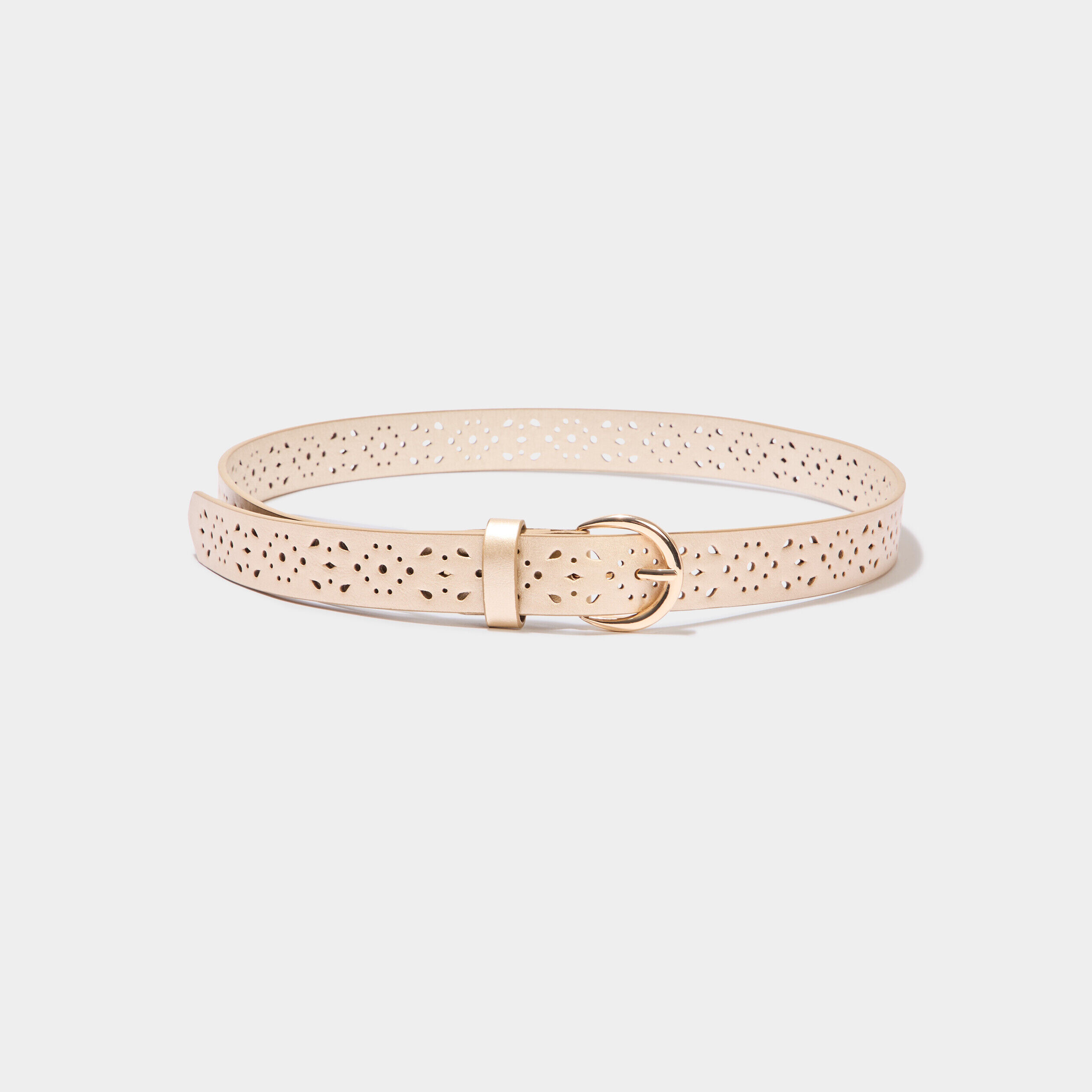 Ceinture perforée couleur or femme LH