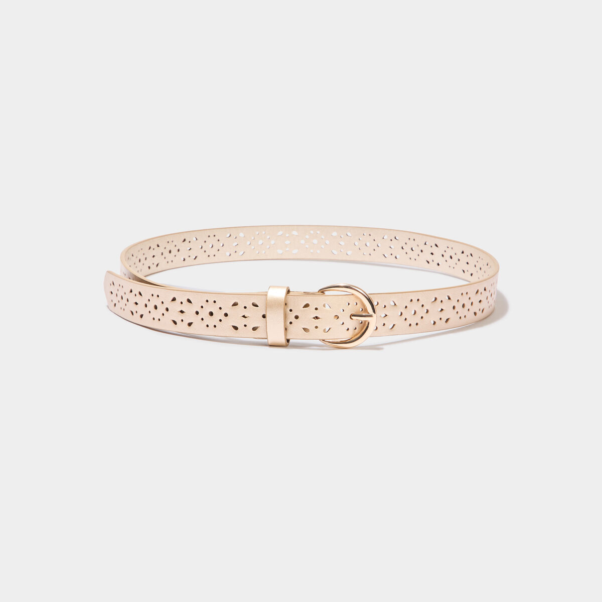 Ceinture perforée couleur or femme