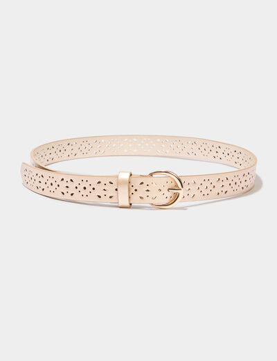 Ceinture perforée couleur or femme