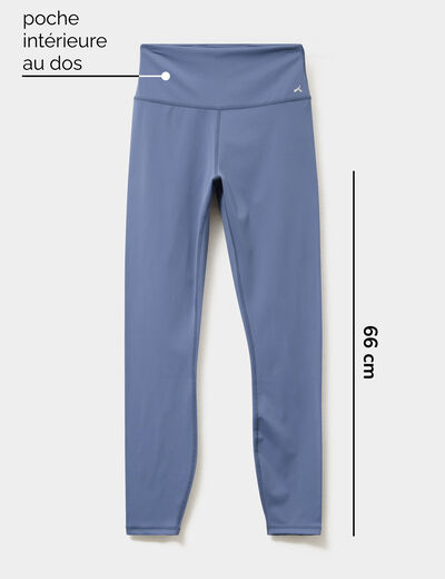Legging de sport gainant taille haute bleu fonc&eacute; femme