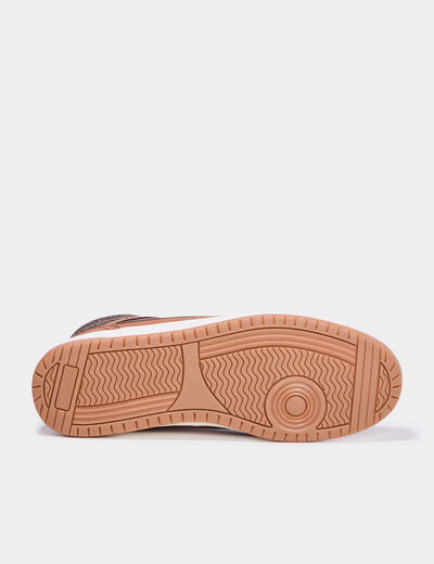 Baskets montantes fourr&eacute;es marron homme