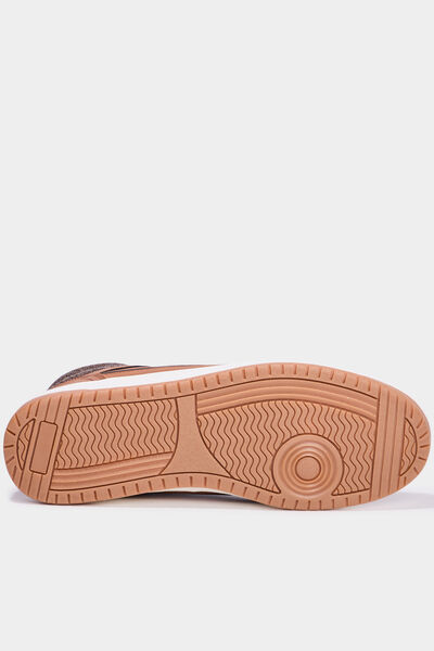 Baskets montantes fourr&eacute;es marron homme