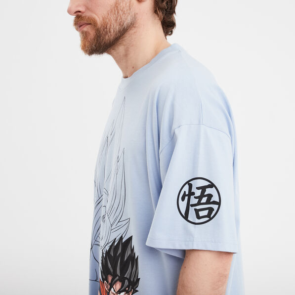t shirt manches courtes dragon ball z bleu homme T-shirt manches courtes Dragon Ball Z bleu homme