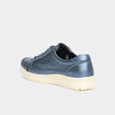 Tennis basses perforées à lacets bleu marine femme
