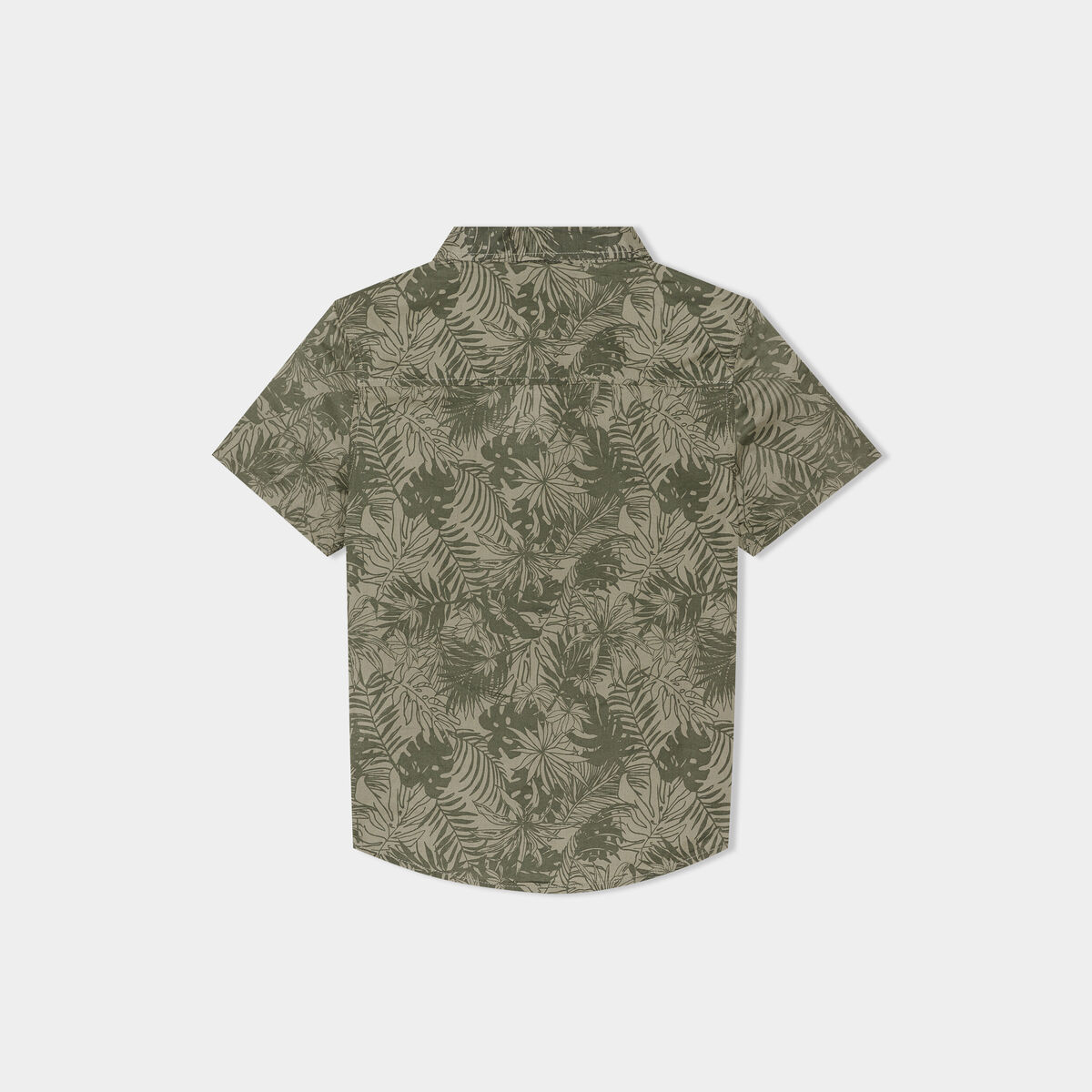 Chemise manches courtes vert kaki garçon