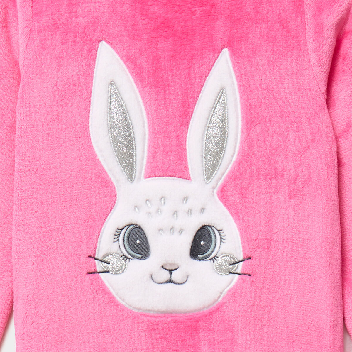 Ensemble pyjama 2 pi&egrave;ces velours rose fushia fille