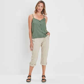 Caraco bretelles fines vert femme