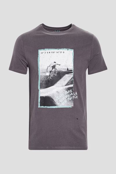T-shirt manches courtes gris foncé homme