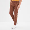 Pantalon chino slim stretch camel homme