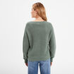 Pull col en V vert femme