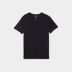 T-shirt manches courtes col tunisien noir homme