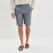 Short chino droit lin majoritaire bleu marine homme