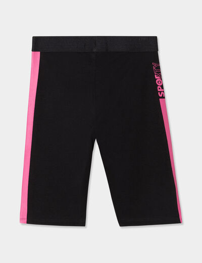 Legging cycliste coton noir fille