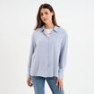 Chemise manches longues bleu marine femme