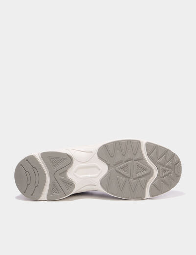 Baskets running &agrave; lacets gris argent homme