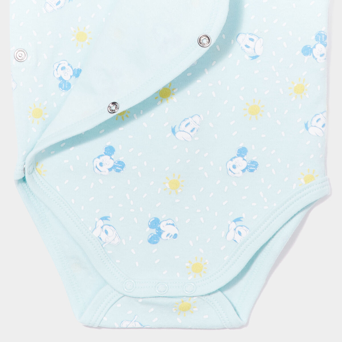 Lot 2 body manches courtes Mickey vert turquoise bébé garçon