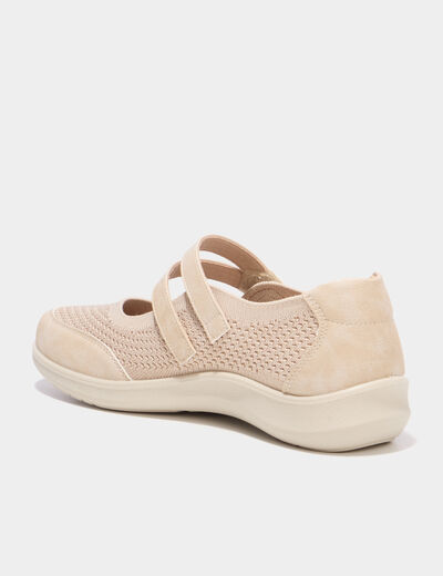 Ballerines brides &eacute;lastiqu&eacute;es sable femme