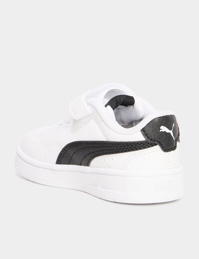 Tennis basses à scratchs Puma blanc bébé fille
