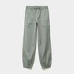 Pantalon molleton cargo droit cropped vert pastel femme