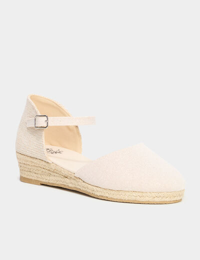 Espadrilles talons compensés blanc fille