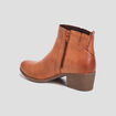 Bottines à talons en cuir marron femme
