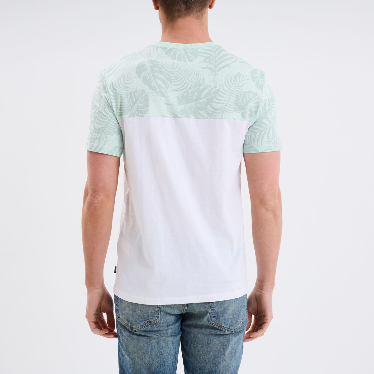 T-shirt manches courtes 1 poche coton vert pastel homme