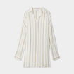 Chemise longue droite coton ecru femme