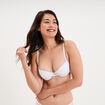 Soutien-gorge corbeille padd&eacute; dentelle blanc femme