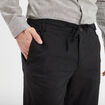 Pantalon chino droit lin mélangé noir homme