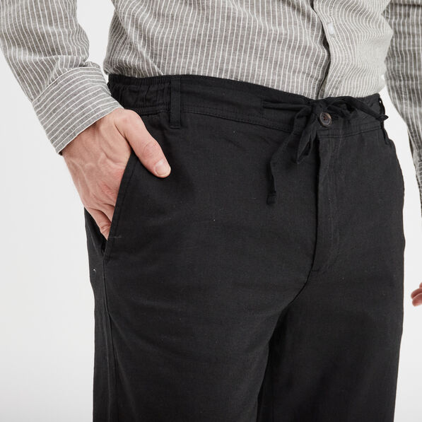 pantalon chino droit lin melange noir homme Pantalon chino droit lin mélangé noir homme