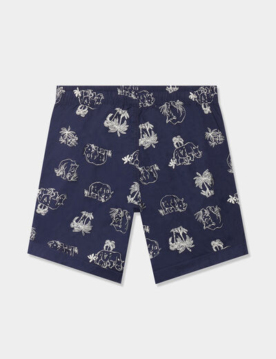 Short droit taille élastiquée bleu marine garçon