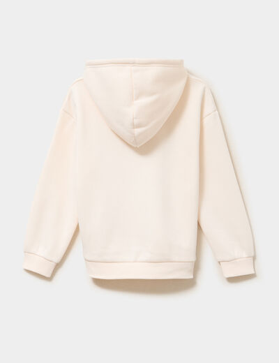 Sweat hoodie oversize ivoire fille