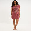 Chemise de nuit manches courtes rose framboise femme grande taille