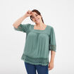 Blouse manches courtes vert foncé femme grande taille