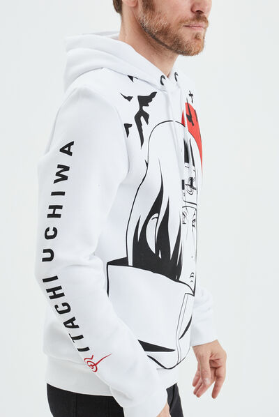 Sweat à capuche hoodie Naruto Itachi blanc homme