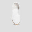 Ballerines brodées en toile blanc femme