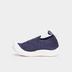 Chaussons aspect tricot semelle souple bleu marine b&eacute;b&eacute; gar&ccedil;on