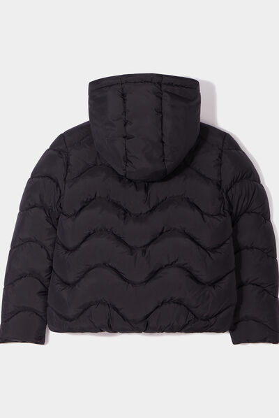 Doudoune doublée à capuche noir fille