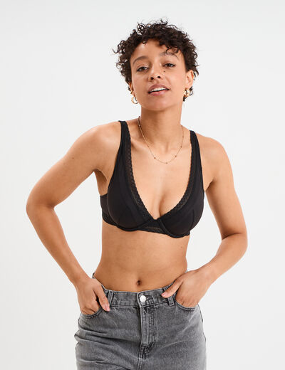 Soutien-gorge foulard paddé noir femme