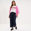 T-shirt loose logo NAF NAF floqu&eacute; blanc femme grande taille