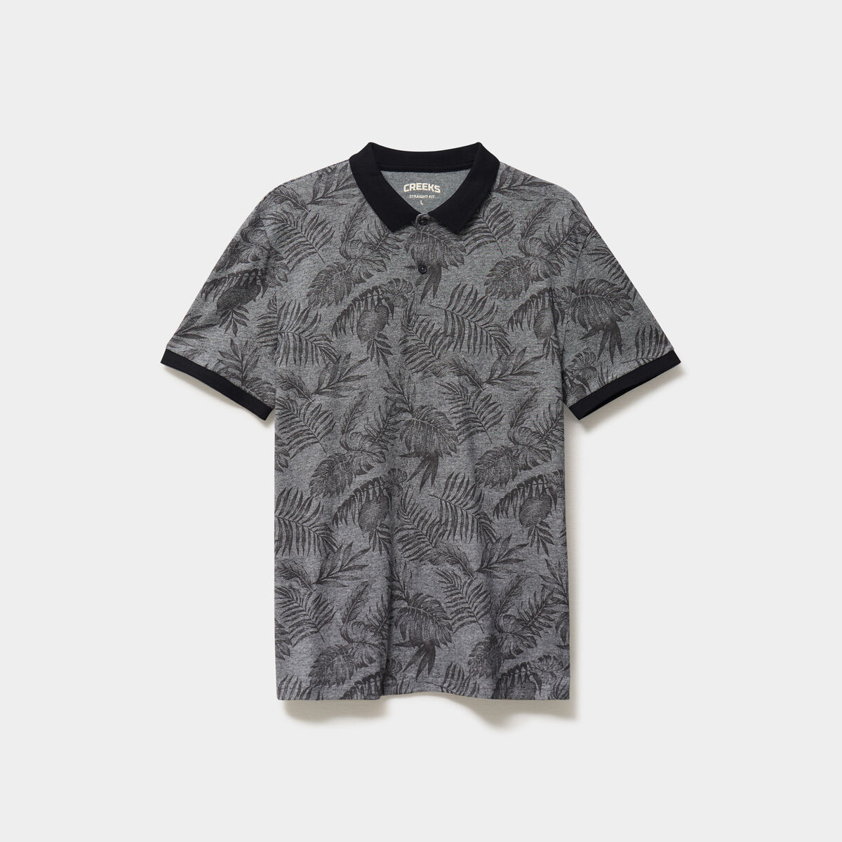 Polo jersey droit manches courtes coton noir homme