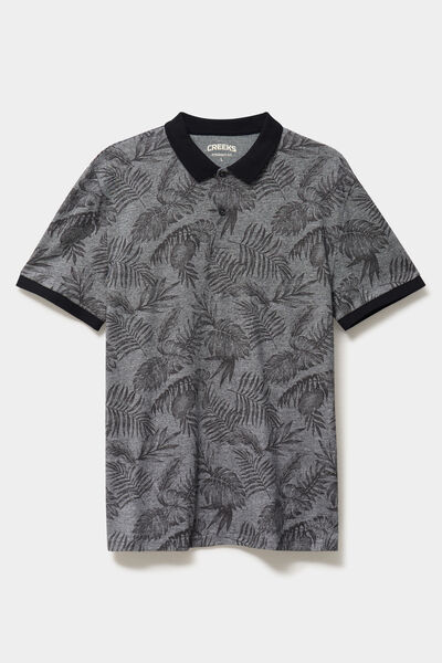 Polo jersey droit manches courtes coton noir homme