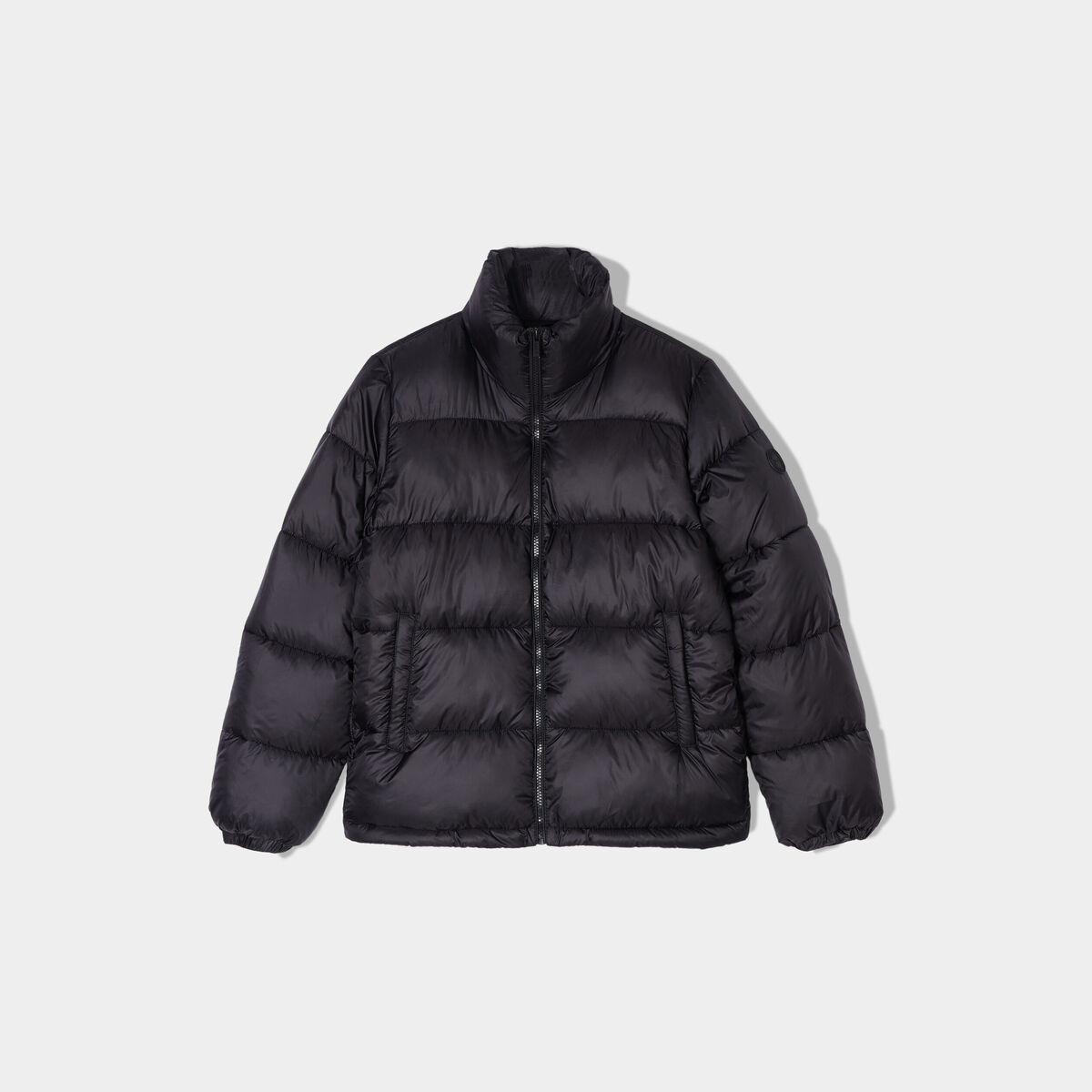 Doudoune col montant zippée noir femme