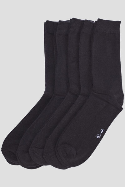 Lot 5 paires chaussettes noir homme