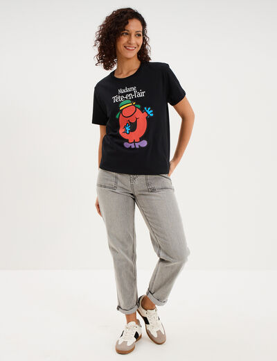 T-shirt madame t&ecirc;te-en-l'air noir femme