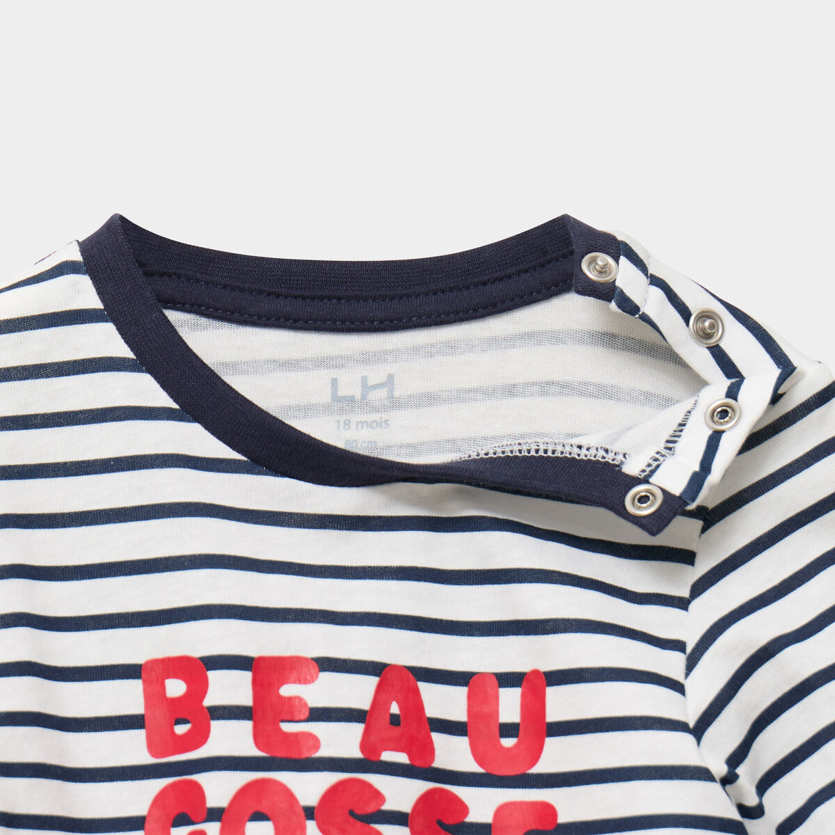 T-shirt manches longues col rond coton ecru b&eacute;b&eacute; gar&ccedil;on